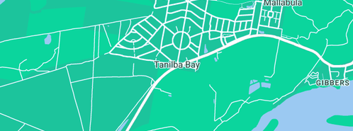 Map showing the location of Pacific Blue Plumbing in Tanilba Bay, NSW 2319