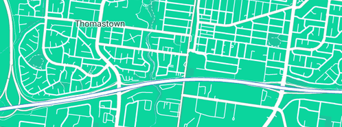 Map showing the location of DJS Melbourne Plumbing Solutions in Thomastown, VIC 3074