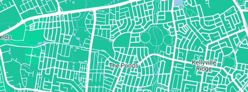 Map showing the location of Pure Plumbing Professionals in The Ponds, NSW 2769