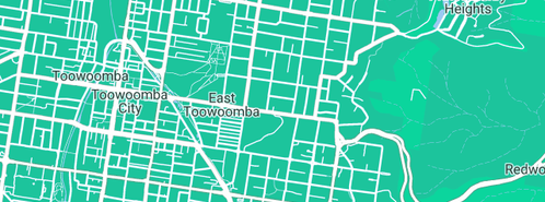 Map showing the location of Ruben Taylor Plumbing in Toowoomba East, QLD 4350