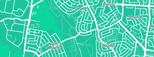 Map showing the location of Goldstone in Tregear, NSW 2770