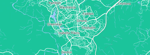 Map showing the location of Frater & Sons Master Plumbers Pty Ltd in Tuggeranong ACT