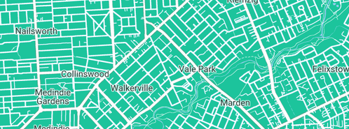 Map showing the location of Hot Water Works in Vale Park, SA 5081