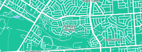 Map showing the location of Radic Plumbing Pty Ltd in Walkley Heights, SA 5098