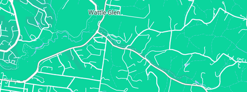 Map showing the location of Puddy\'s Roofing Pty Ltd in Wattle Glen, VIC 3096