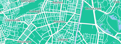 Map showing the location of Friendly Plumbing in Waterloo, NSW 2017