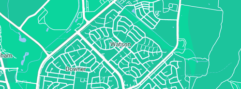 Map showing the location of TYJ PLUMBING in Watson, ACT 2602