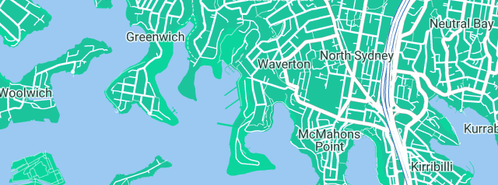 Map showing the location of New Hot Water Systems in Waverton, NSW 2060