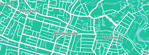 Map showing the location of Hydrolink plumbing solutions in Wentworthville, NSW 2145