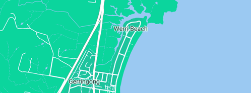 Map showing the location of Werri Beach Plumbing in Werri Beach, NSW 2534