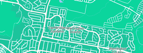 Map showing the location of Wearne S J Plumbing in Werrington Downs, NSW 2747