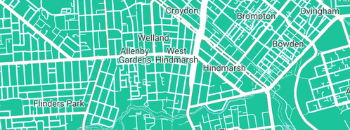 Map showing the location of Spinozzi Plumbing in West Hindmarsh, SA 5007