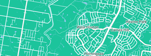 Map showing the location of AMZ Plumbing Pty Ltd in West Hoxton, NSW 2171