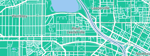 Map showing the location of Wembley Plumbing & Gas in West Leederville, WA 6007