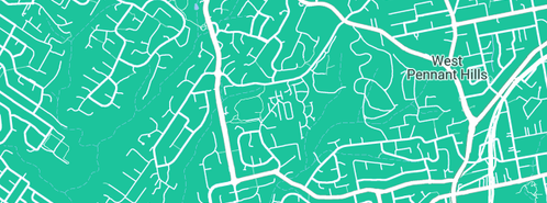 Map showing the location of Paul Bevins Master Plumbers in West Pennant Hills, NSW 2125