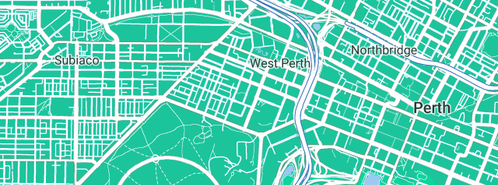 Map showing the location of CGA Plumbing and Gas in West Perth, WA 6005