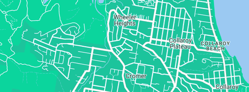 Map showing the location of Dennis Ryan & Son Plumbing & Draining Pty Ltd in Wheeler Heights, NSW 2097