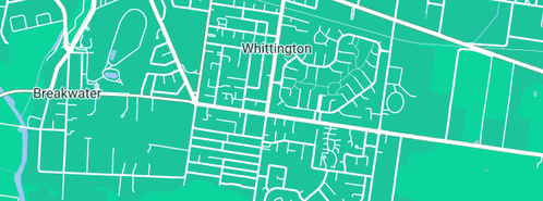 Map showing the location of The Gas Doctor in Whittington, VIC 3219