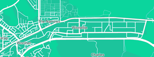 Map showing the location of Plumbing Maintenance Services in Winnellie, NT 820