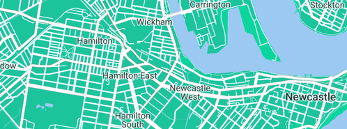 Map showing the location of Lakeside & Mark Humphries Plumbing in Wickham, NSW 2293