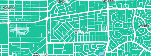 Map showing the location of Banksia Plumbing And Gas in Willagee, WA 6156