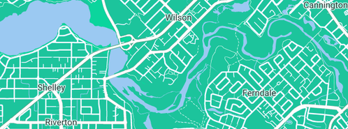 Map showing the location of Aqua Wise Plumbers in Wilson, WA 6107