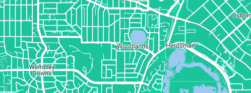 Map showing the location of Pipe Dreams Plumbing & Gas in Woodlands, WA 6018