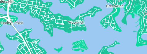 Map showing the location of Plumber Woolwich in Woolwich, NSW 2110