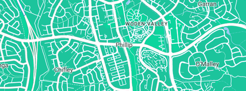 Map showing the location of National Plumbers in Woden, ACT 2606