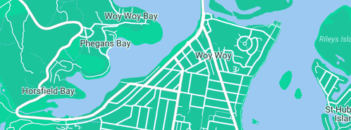 Map showing the location of Brights Plumbing Services in Woy Woy, NSW 2256