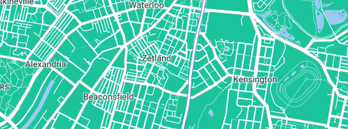 Map showing the location of Rykol Plumbing in Zetland, NSW 2017