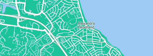 Map showing the location of Top Dog Plumbing in Alexandra Headland, QLD 4572