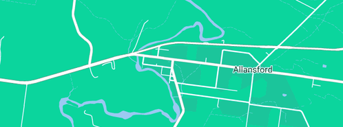 Map showing the location of kavanagh excavation and plumbing in Allansford, VIC 3277