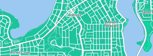 Map showing the location of Jim's Plumbing Applecross in Ardross, WA 6153