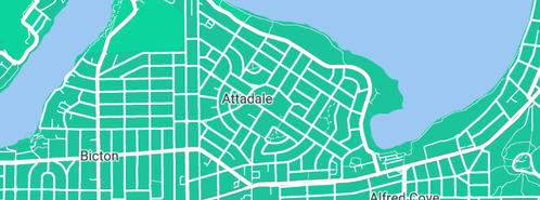 Map showing the location of Rm Plumbing (Wa) Pty Ltd in Attadale, WA 6156