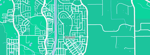 Map showing the location of Aquastar plumbing & gas services in Atwell, WA 6164