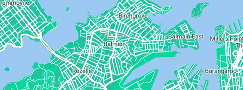 Map showing the location of Bruce Creecy Plumbing in Balmain, NSW 2041