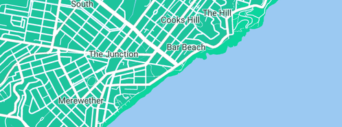 Map showing the location of SMS Plumbing in Bar Beach, NSW 2300