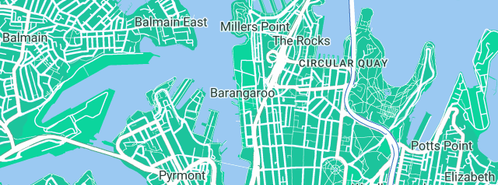 Map showing the location of Schott Plumbing 24/7 in Barangaroo, NSW 2000