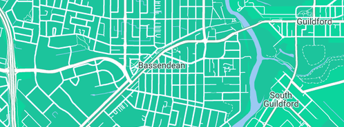 Map showing the location of The Red Hot Plumbers & Gas in Bassendean, WA 6054