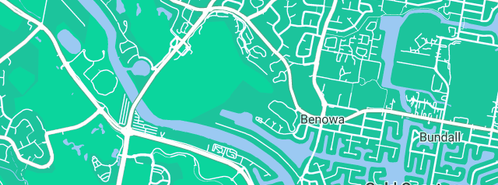 Map showing the location of Gold Coast Expert Leak Detectors in Benowa, QLD 4217