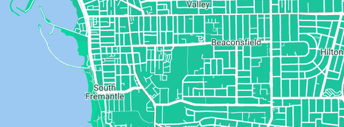 Map showing the location of NORTHBANK PLUMBING in Beaconsfield, WA 6162