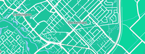 Map showing the location of Plumbing Contractor Perth in Beckenham, WA 6107