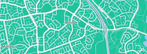 Map showing the location of Aquaflow Plumbing & Gas in Beldon, WA 6027