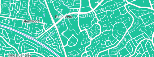 Map showing the location of Boone and Willard in Bella Vista, NSW 2153