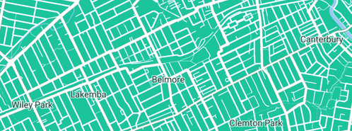 Map showing the location of Performance Plumbing in Belmore, NSW 2192