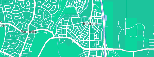 Map showing the location of Oversby Plumbing in Bertram, WA 6167