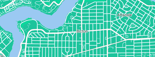 Map showing the location of Plumber Bicton in Bicton, WA 6157