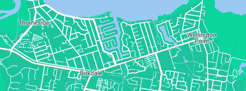 Map showing the location of Precision Pipeline Plumbing Services in Birkdale, QLD 4159