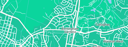 Map showing the location of Williamson Plumbing & Excavations in Birmingham Gardens, NSW 2287